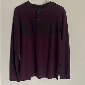 Men's Burgundy Long Sleeve Shirt